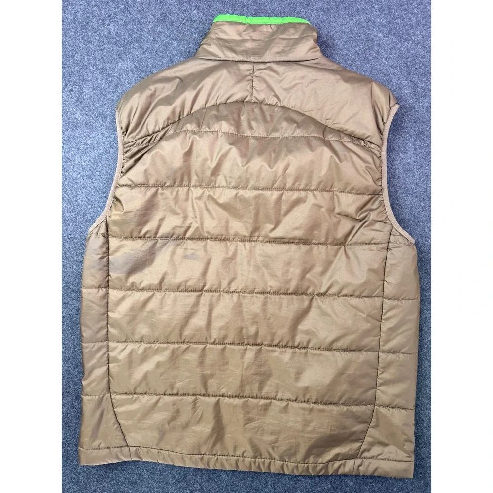 Patagonia Nano Puff Vest Mens Large Brown Lime Green PrimaLoft Insulated Puffer